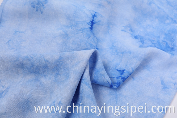 New product tie dyed challis skirt printed poplin rayon fabric for dresses